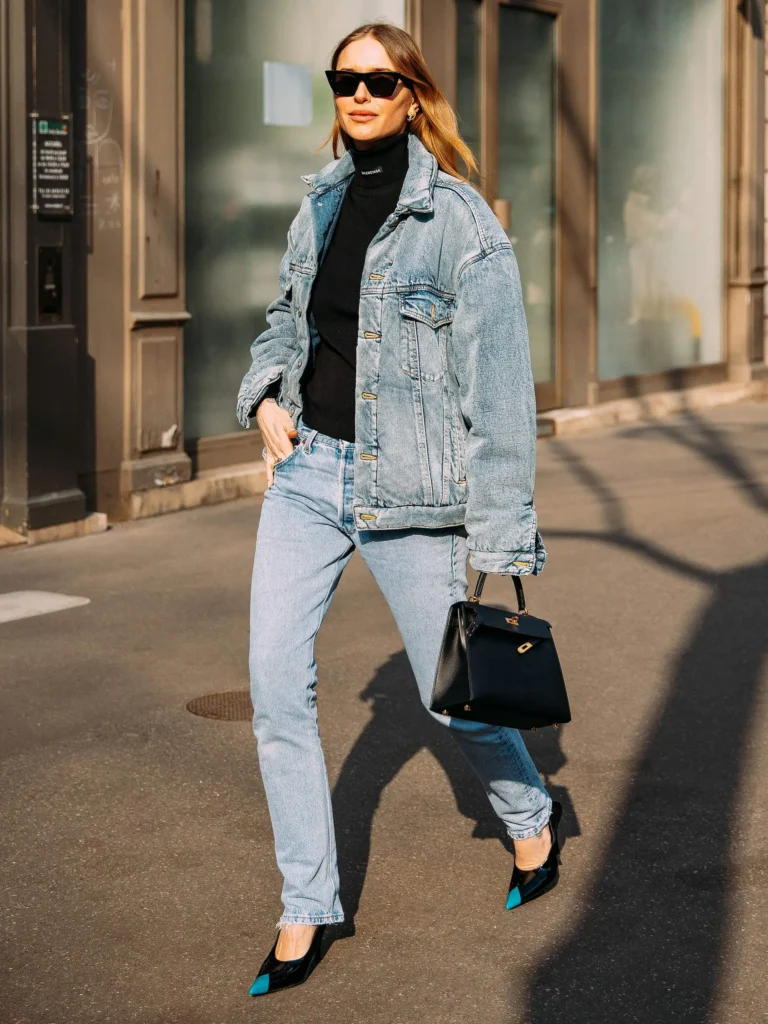 Denim on denim outfit I